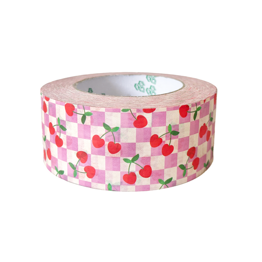 Packing Tape - Checkered Cherries - Self Adhesive