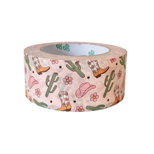 Packing Tape - Pink Western - Self Adhesive